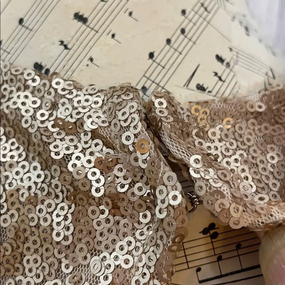 Free People Gold Sequin Mini Dress Small
